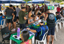 Estrutura oferecida em Campos pelo Turismo na troca de figurinhas da Copa faz sucesso